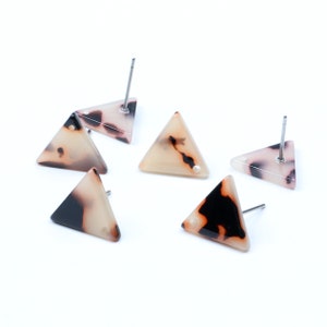 Tortoise Shell Stud Earring,Acetate Acrylic Earring,Charm Earring Blank,Triangle Shaped Earring,Post Charm,Earring Connector,A11-ACE5174A EA