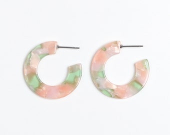 Tortoise Shell Stud Earring,Acetate Acrylic Earring Stud Post Earring C Shaped,Geometric Hoop Earring,Crescent Earring,29mm A56-ACE5030AB EA