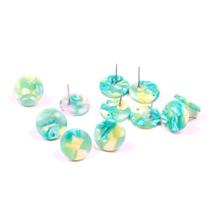 Tortoise Shell Stud Earring,Acetate Acrylic Earrings Stud,Circle Shaped Earrings Blanks,Earring Connector Finding,Post Charms,A154-ACE5118EA