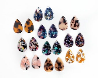 Acetate Acrylic Earring Charms,Tortoise Shell Beads,Teardrop Pendants,Earring Findings,Earring Parts,Jewelry Making 31mmx20mm, ACE257 HPP