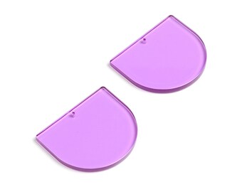 May include: Two purple semi-circle acrylic shapes with a hole in the top.