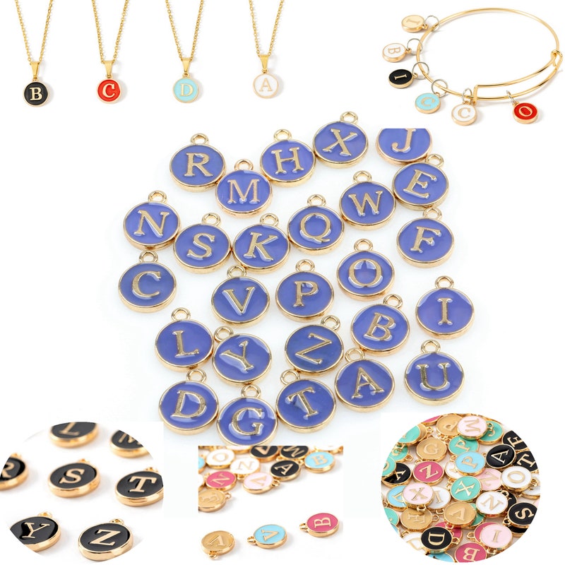 Enamel Letter Charms - Etsy