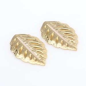 Ciondolo strutturato in ottone grezzo, Risultati per orecchini a forma di foglia, 50x30 mm, Pezzi grezzi in ottone senza foro, Parti di orecchini, Fai da te, Creazione di gioielli Supplie-RB1658