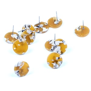 Tortoise Shell Stud Earrings,Acetate Acrylic Earring Stud,Circle Shaped Earrings Blanks,Earring Connector Finding,Post Charms,A158-ACE5097EA