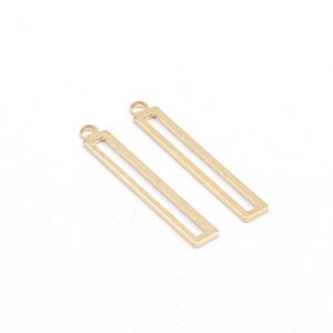 Brass Rectangle Charms,Raw Brass Hammered Earring Findings,Rectangle Pendant, Fit For DIY Necklace 33mmx5mm,Jewelry Supplies-RB1504