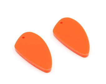 Piezas de pendientes abstractos, dije acrílico naranja, conectores de pendientes colgantes de 1 orificio, hallazgos de pendientes, bricolaje, suministros de joyería 20x39 mm, A427-ACE337A KM
