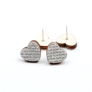 16x14.5mm Colorful Heart Earring Stud,Wood Earring Post to make Earrings,316 Surgical Stainless Steel,Jewelry Craft Supplies,EAR-331