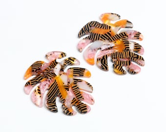 6pcs + orecchino pendente a forma di Tortoise Shell acetato Acrilico Orecchini Charms-bastoni/bar individuazione-gioielli supply 2.5 * 40 MM A1197F - Italia