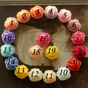Big SALE-20pcs   Beautiful Colorful Rose Flower Resin Cabochon  --15mm-CAB-BN