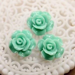 SALE-20pcs Wholesale Beautiful   Colorful Rose Flower Resin Cabochon   - -12mm(CAB-AK-36)