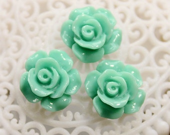 SALE-20pcs Wholesale Beautiful   Colorful Rose Flower Resin Cabochon   - -12mm(CAB-AK-36)