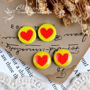 Buy 1 Get 1 Free-8PCS 12mm 16mm Round Handmade Laser Cut Photo resin Cabochon to make Rings,Earrings,Bobby pin,Bracelets-Heart-(ARC-27)