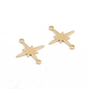 Messing Sterne Charms, Rohmessing Ohrringe Finden, Rohmessing Anhänger, sternförmige Ohrringe Messing Charm, Schmuck liefert, 12X15mm-RB1484