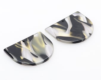 Tortoise Shell Earring Charms,Acetate Acrylic Beads Charms,Semicircle D Shaped Pendants,Acrylic Earring Parts,jewelry supplies A453-ACE210BC