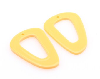 Abstract Earring Parts,Yellow Acrylic Charm,Dangle Earring Connectors 1Hole,Earring Finding,Jewelry Supplies 39x27mm,A433-ACE339D KM