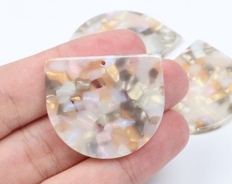 Tortoise Shell Earring Charms,Acetate Acrylic Beads Charms,Semicircle D Shaped Pendants,Acrylic Earring Parts,jewelry supplies A301-ACE210AI