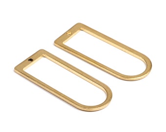 Brass D Charms,  Raw Brass Earrings Findings,Raw Brass  Pendant,Geometric shaped Earrings Brass Charm,Jewelry Supplies,30x13mm-RB1313