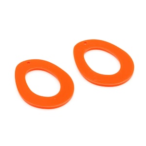 Abstrakta örhängesdelar, oval orange akrylberlock, hängande örhängeskopplingar 1 hål, örhängesdetaljer, smyckestillbehör 30,5 x 41 mm, A427-ACE338A KM