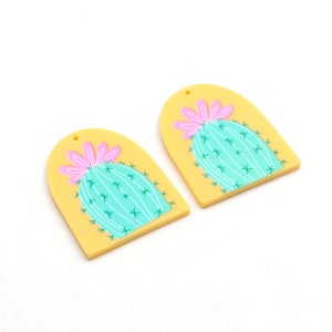 3D Printed Acrylic Beads,Acrylic Earring Charms, Domed Planet Shaped Pendant,Acrylic flower Earring Parts,Earring Blanks,38mmx30mm,ACL-115