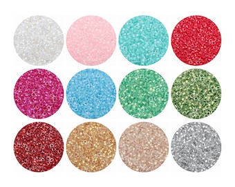 2.5mm Seed Beads Metallic Steel Lined Glass Beads  Tiny Seed glass beads  High Quality 750PCS 10g GSB-E