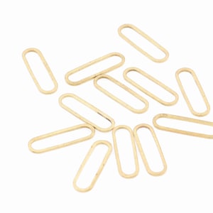 Messing Oval Charms,Ohrringe,Ovale Form Anhänger,Rohlinge ohne Loch Ohrringe,Passend für DIY Halskette,Schmuckzubehör,20X6mm-RB1588