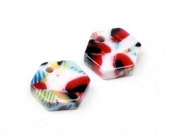 Tortoise Shell Beads,Acetate Acrylic Earring Charm,Hexagon Outline Shaped Pendants,Earring Parts,Earring Blank ,One Hole,10.5MM,A206-ACE282D