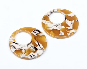 Tortoise Shell Acetate Earring Charm,Tortoiseshell Hoop Earrings Acrylic Earrings Round Shaped Pendant Earrings Findings DIY A158-ACE136B