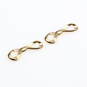 Rohmessing-Charm, Schleifenform-Ohrring-Fundstück, 29,5 x 9,5 mm, Rohlinge ohne Loch, Ohrringteile, DIY, Schmuckherstellungszubehör-RB1661