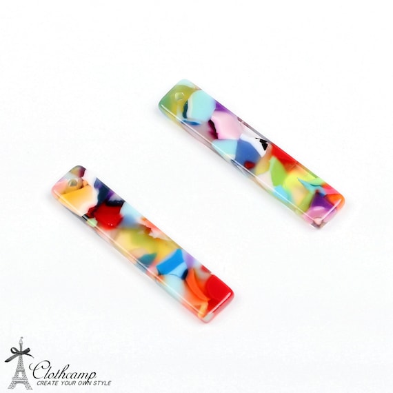 resin rectangle Bar Charms 2inch Bohemian earring charms for earring making