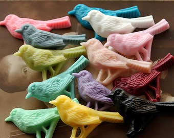 big sale  Wholesale Beautiful  Colorful vintage style  birds  Cabochon  -  -42x25mm(CAB-BY-MIXSS)