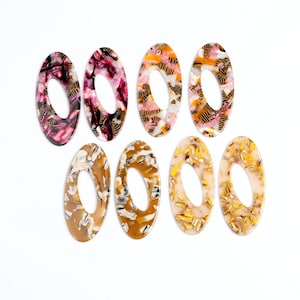Tortoise Shell Earring Charms,Acetate Acrylic Long Oval Shaped Pendant,Earrings Parts,Big Earring Findings,jewelry DIY,69x32mm,ACE239 HPP