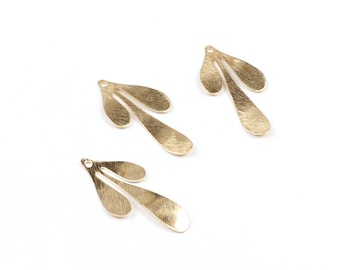 Brass Leaf Charms,Raw Brass Hammered Earring Findings,Textured Pendant, Fit For DIY Necklace,Brooch,Earrings,Jewelry Supplies-RB1059