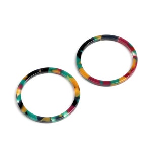 Acetate Circle Earring Charms,TortoiseShell Hoop Earrings Pendant,Acrylic Earrings,Earring Parts,Earrings Blanks Findings,37mm A21-ACE249B