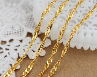 6.6Feet Nickel Free Gold Plated Brass Link Chains Perfect for  Necklaces and Bracelets (CHAINSS-19)