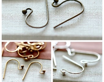 Antique Bronze/ Silver /Gold  Earring Finding Ear Wire Hook NICKEL FREE (EAR-78.79.80)