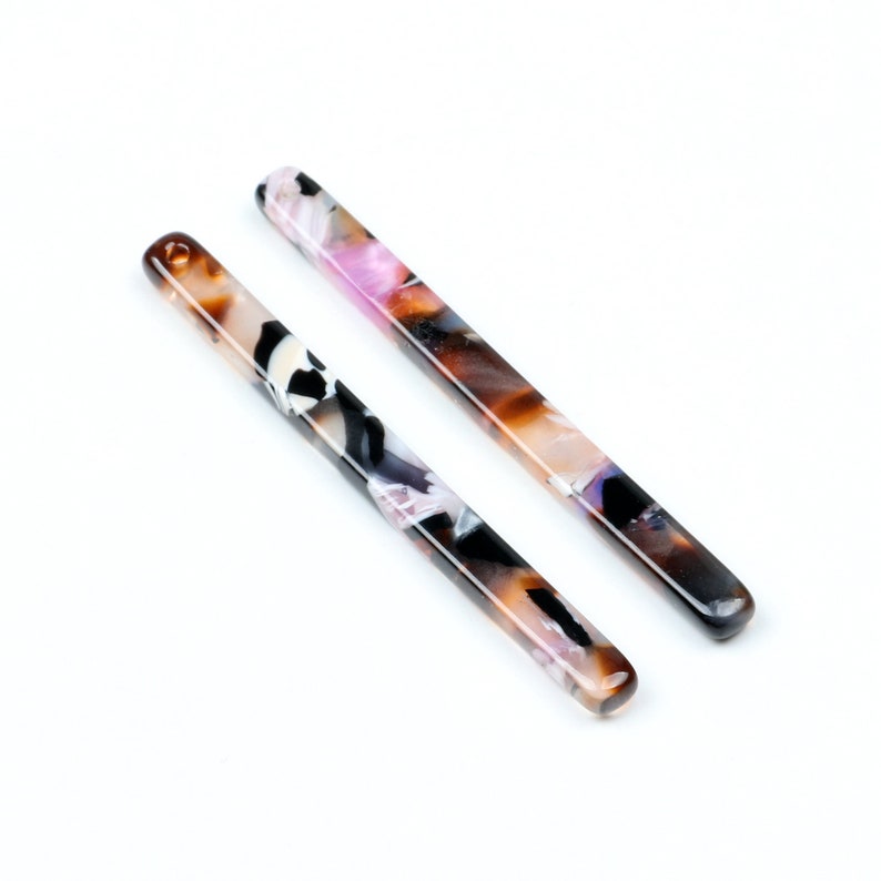 Tortoise Shell Beads,Acetate Acrylic Earrings Charms,Thin Bar Sticks pendant,Long Strip Earrings Part,Earring blanks,45mm x 4mm,A185-ACE270H