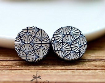 20% off -NEW Unique 3D Embossed  Flower  16mm Round Handmade Wood Cut Cabochon to make Rings, Earrings,Necklaces, Bracelets-(WG-103)