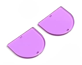 May include: Two purple semi-circle acrylic blanks with two holes each.