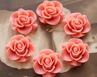 Wholesale Beautiful  Colorful Rose Flower Resin Cabochon    --20mm(CAB-S -20)