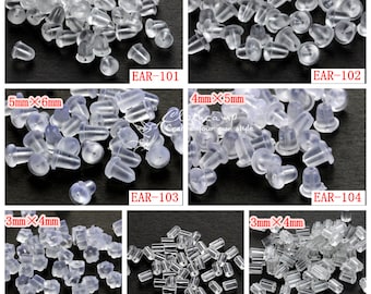 100-200pcs Rubber Earring Back Silicone Round Ear Plug Blocked Caps Earrings Back Stoppers For DIY Parts Jewelry Findings Making - 36