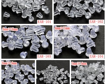 200pcs  Clear Rubber Earring Back Stoppers---(EAR)