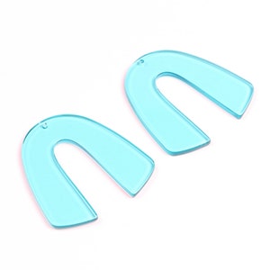 Acrylic Earring Charms,TortoiseShell Charms,V Shaped Pendant,Earrings Part,Acrylic Black,Earring findings,One Hole,Blue 45x48mm,A221-ACE232C