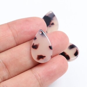 Acetate Acrylic Earring Charms,Tortoise Shell Beads,Teardrop Pendants,Earring Findings,Earring Parts,Jewelry Making 22mmx14mm A08-ACE256E image 3