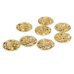 Rohe Messing gewellte Scheiben Charms,Ohrringe,gehämmert Messing Anhänger,Ohrringe mit 1 Loch,Charm,Anhänger,Schmuck Zubehör,18mm-RB1150