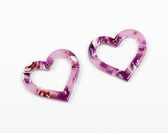Tortoise Shell Acetate Heart ,Tortoiseshell Hoop Earrings, Acrylic Earrings,Round Shaped Pendant,Earrings Findings,DIY A42-ACE127F