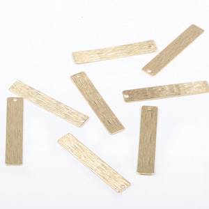 Messing Rechteck Charms, texturierte geometrische Form Rohmessing Anhänger, Ohrringe Zubehör, Passend für Halskette, Ohrringe,Schmuckzubehör-RB1024