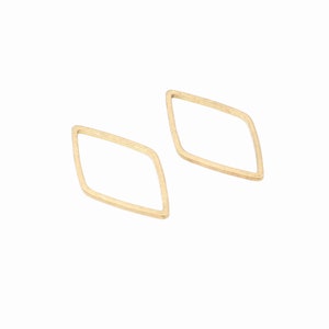 Messing Charms, Ohrring Zubehör, rhombenförmig Anhänger, Rohlinge Ohne Loch Ohrringe, Fit für DIY Halskette, Schmuck liefert, 13X23mm-RB1640