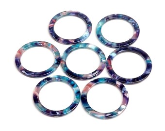 Acetate Acrylic Hoop Earring,Tortoise Shell Charms,Circle Shaped Pendant,Earring Parts,Jewelry blank Findings,DIY,One Hole,31mm A18-ACE258E
