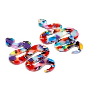 Tortoise Shell Earring Charms,Acetate Acrylic Large Snake Pendants,Jewelry Supplies Earrings Parts,Earring Blanks,60mmx38mm,A91-ACE289A