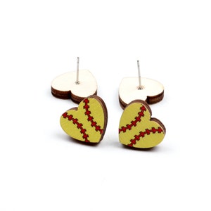 16x14.5mm Colorful Heart Earring Stud,Wood Earring Post to make Earrings,316 Surgical Stainless Steel,Jewelry Craft Supplies,EAR-332